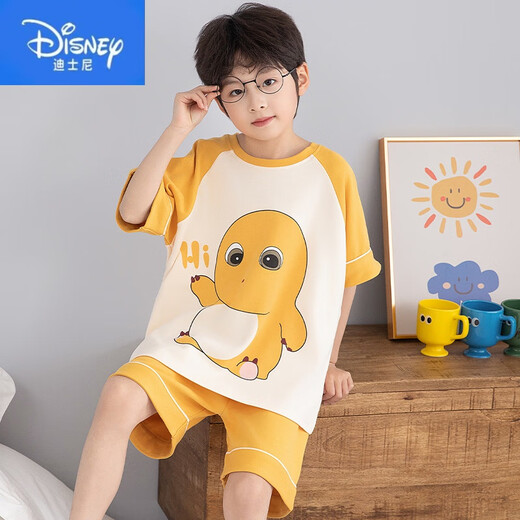Disney Boys Pyjamas printemps et été coton pur Nezha 2025 Nouveaux shorts à manches courtes Boys minces pour enfants à domicile Children-691 175 L Taille (recommandée 160-165)