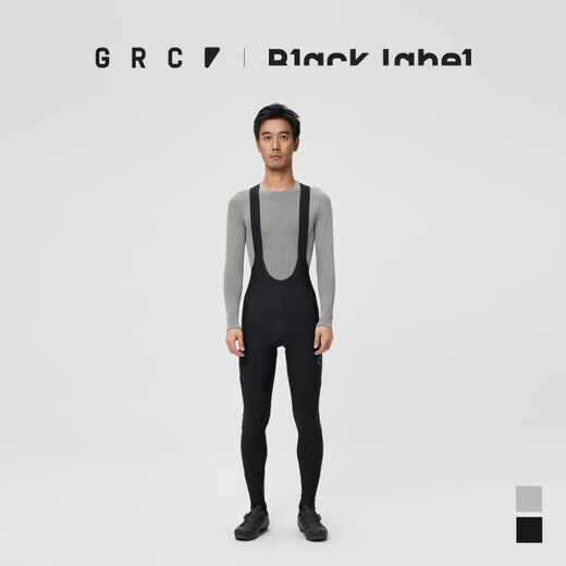 GRC Unbelebte Radsporthosen Schwarzes Label Black Label Serie Herbst- und Winter -Fleece -Gurthose für Männer schwarz xs