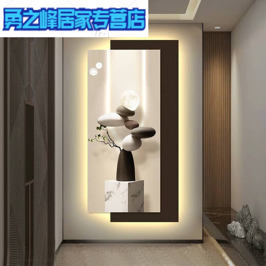 Modern Light Luxury Entrance Decorating Lámpara LED simple Pintura colgante Puerta opuesta 2025 Nuevo mural T12347 60*120cm Estilo sin luz Tallado UV de alta definición + Cristal