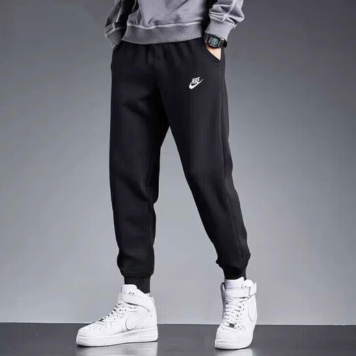 Nike (NIKE)g Anzug reine Baumwolle Herren Wintersport POLO-Shirt Revers Kurzarm-T-Shirt Jugend hübsche Strickhose Freizeithose FN3895-100+FQ4331-010 S/165