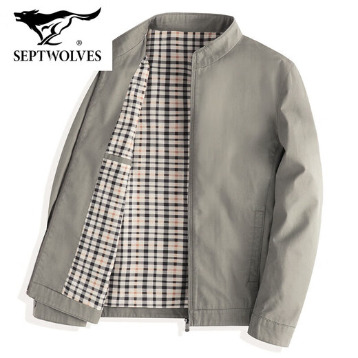
Seven Wolves official flagship 100 pure cotton business middle-aged and elderly dad autumn jacket men's lapel jacket spring K2122 shrimp clove M 17060Jin [Jin equals 0.5 kg] to 90Jin [Jin equals 0.5 kg]