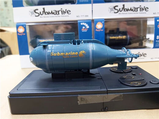 Mini de seis canales Control remoto Control submarino Modelo de juguete de agua de agua Nuclear Submarino Nuclear Pescado Agua Play Boat Boy Simulada Control remoto Submarino Nuclear Blue 3311 Estándar oficial + Cable de carga USB