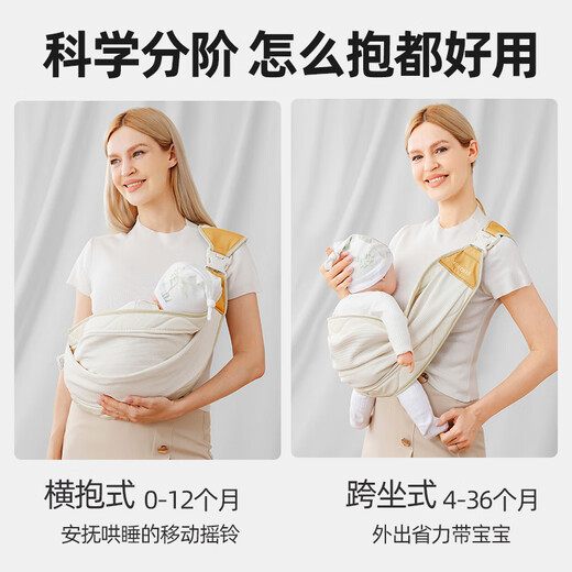 Sichuan Bu Marca alemana Baby Strap Style A abrazo de abrazo pequeño para abrazar las manos libres de bebé recién nacido Fantra Naranja-Modelo de alivio de presión [correa de hombro ancho mejorado]