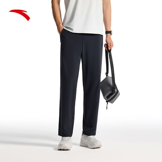 Anta (Anta) Master Taille Sporthose, Männerschuh-Sonnenschutzhosen, Eisseide gerade Bein Casual Hosen, für DAD 152527528 [Master Taille] Cold Black-3 L (männlich 175)