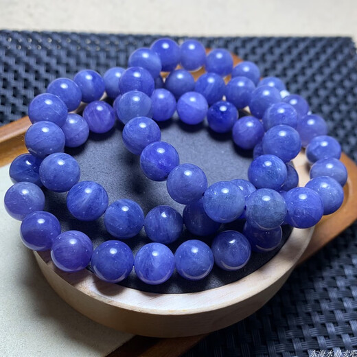 Shaoyu Natural Tanzania Tanzanite Ocean Heart Single Circle Bracelet Gemstone Jewelry Purple Sapphire Crystal Bracelet Gift for Women (A6) Approximately 7.3-7.9mm