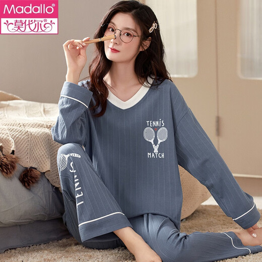 Modal Pyjamas für Frauen im Frühjahr und Herbst Pure Cotton Korean Version Cartoon Cartoon Langarmed großer großer zweiteiliger Anzug Sommer, Herbst und Winter können außerhalb von GXT9928 m getragen werden (empfohlen 75-95jin [Jin gleich 0,5 kg]))