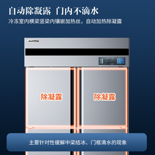 澳柯玛（AUCMA）商用冰箱六门 厨房冰箱冷冻冷藏大容量饭店酒店立式冰柜四门冰箱冰柜 商用电冰箱 风冷无霜丨全铜管丨冷冻1390升