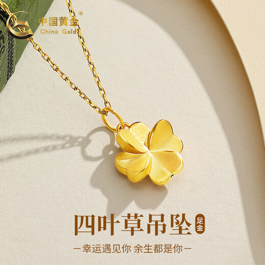 Chine Gold (Chine Gold) Gold Pendant Collier Crop Crop Foot Pied Set Set Set Send Girlfriend Femme Anniversaire Anniversaire Mariage Gift Foot Gold Pendant + S925 Silver Chain + Gift Box [Out du lendemain dans certaines régions]