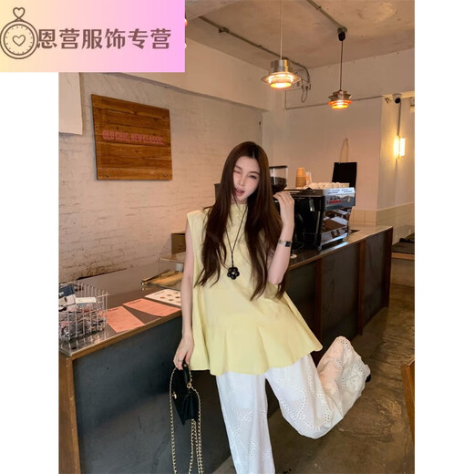 德莉娅现货实拍  韩系原单前后两穿V领衬衫百搭全蕾丝阔腿裤套装 9273#蕾丝裤S码 均码