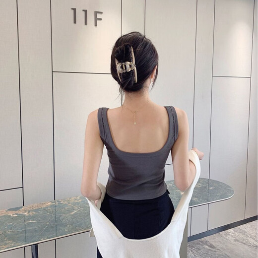 
New summer simple hot girl versatile wide shoulder girl pure cotton vest comfortable slim and breathable women's cotton underwear Green L (105-125Jin[Jin equals 0.5 kg])
