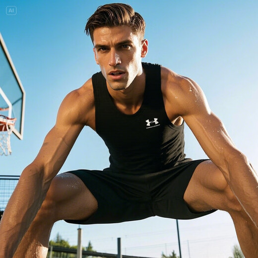 Under Armour Under Armour 2025 Spring Herren Heatgear High Elastic Weste Schnell trocken Fitness ärmelloses Trainingshemd 1368352 1368352-001 Schwarzes Hauptbild s