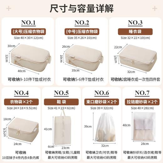 Baicaoyuan Travel Storage Bag Suitcase Clothes Underwear Organizing Bag Travel Clothing Shoes Travel Packing Bag