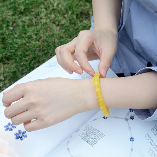 Her generation natural beeswax amber pill bracelet Russian gold twisted white straight cut gift 3*8MM beeswax