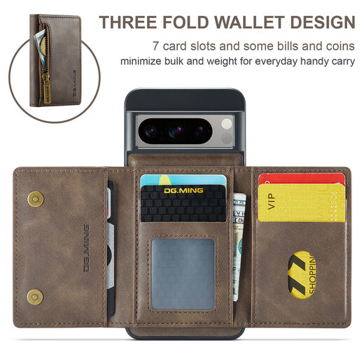 Convient pour Google Google Pixel8 Portefeuille Magnétique Case de téléphone Pixel8pro Anti-Fall Couvercle complet Case de protection M5 Série [Black] Google Pixel8