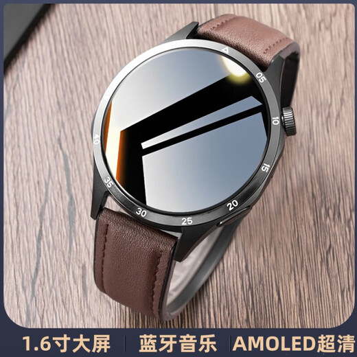 华为机通用智能手表男gt5打电话NFC监测血压心率睡眠健康运动手环 GT5pro黑盘棕色皮带【蓝牙通话+真心率血压血氧 双表带