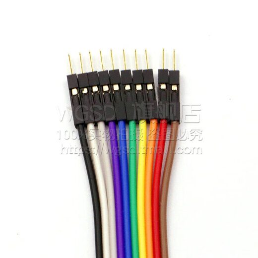Dafuri pure copper Dupont wire thickened 28-core female to female to male electronic wire thick cable signal wire 2.54 terminal connecting wire male to male 10P (1m) 1 row