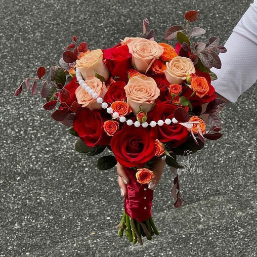婚礼手捧花新娘手捧结婚出片郁金香领证仿真花拍照道具七夕 三生三世手捧花