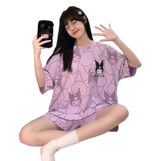 Jingpufei summer cartoon cute plus size thin pajamas set Guangzhou Thirteen Lines 677 Zikulomi 190 3XL code [recommended 150-172Jin [Jin equals 0.5 kg]]