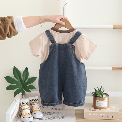 G.DUCKKIDS little yellow duck children's clothing boys summer suit 2025 new children's clothes one-year-old baby short-sleeved overalls two pieces red thin 90 sizes 1~2 years old [80-90cm]