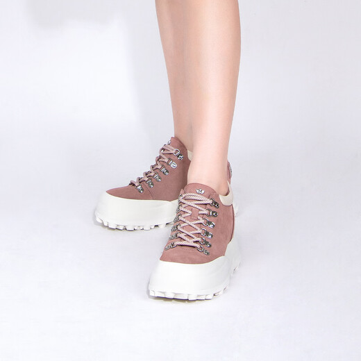 IIJIN OFFICIELS NOUVELLES CHAISSOIRES DES FEMMES 8 cm SOME SOLE SOLE SOLE SUPPRIMÉ MAILLARD LOW-TOP COLACHING CAS des femmes pour les femmes yf687koe rose 36