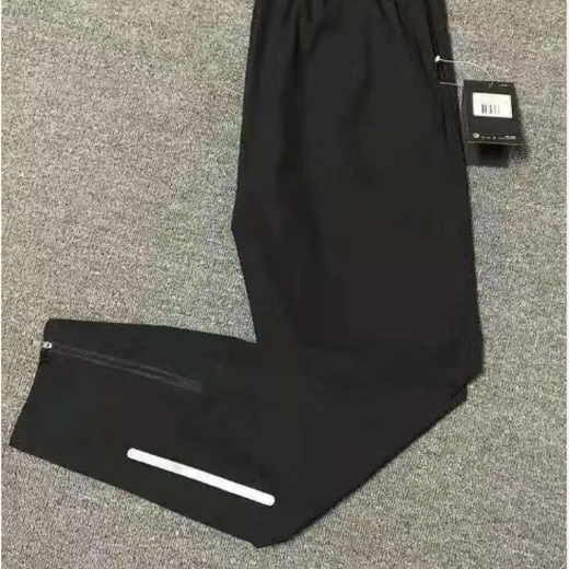 Sports quick-drying pants for men and women track and field jogging sports trousers loose zippered pants straight-leg burping foot training pants black 300 thin L