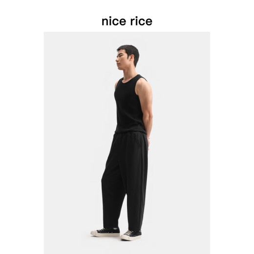 Schöner Reis 25 Sommer neue Baumwollmischte Textur Radieschen mit weit lig gestrickten Jogginghosen NHX12099 Kohle Shihei (287G) L.