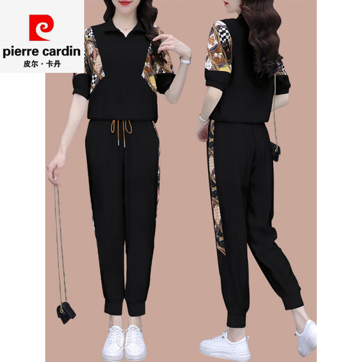 
Piercardan ice silk casual sports suit for women in summer 2025 new running suits to make them look slim and fashionable and stylish short-sleeved two-piece set (1389) Blue L (recommended 100-110Jin [Jin equals 0.5 kg])