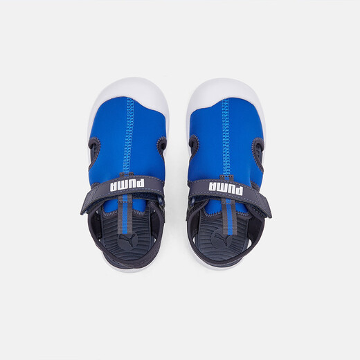 Puma official authentic new children's and middle-aged slip-on sneakers breathable mesh sandals beach shoes blue-Puma white-navy 28