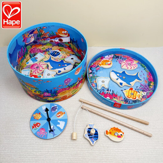 Hape Ocean Rescue Niños Juguetes de educación temprana Juegos de escritorio Games de pesca Boys and Girls Regalos 1-2-3 años Música de pesca colorida 16 piezas