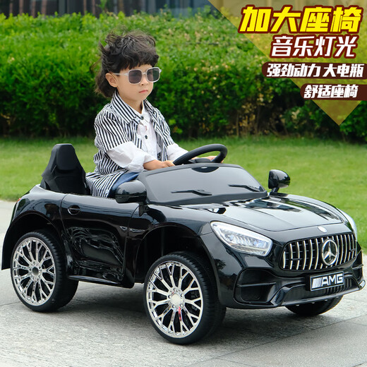 
Nuo Angel Children's electric car can be seated on a double four-wheeled car for boys and girls, Mercedes-Benz car, children, remote control baby toys, children's car, standard + red + dual drive + 12V4.5A battery