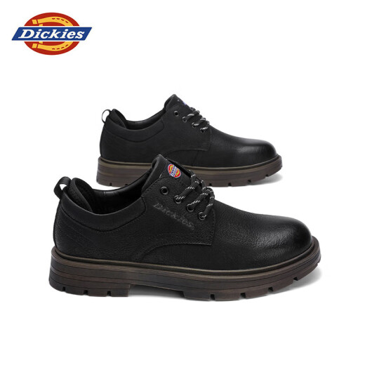 Dickies Herren -Freizeitschuhe Arbeitskleidung Business Lederschuhe Herren lässig Retro Britische Arbeitspeakschuhe schwarz 44