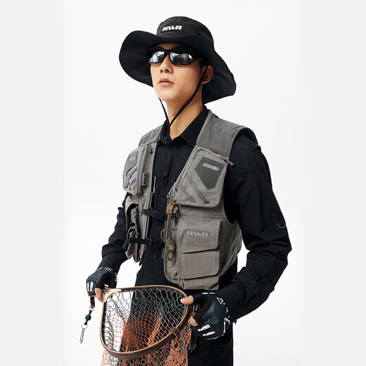 RVVR Tactical Vest Second Generation Multi-Pocket Multi-Pocket Lightweight Breathable Stream Fishing Suit Luaji Fishing Suit Tactical Vest Second Generation Gray L