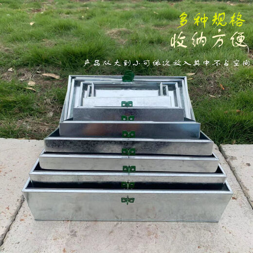 Vinoa Caja de Herramientas de Hierro Grande Caja para Llevar de Chapa galvanizada con Cerradura Caja de Almacenamiento para Guardar carpintería Caja de Hierro portátil No. 1 Caja de Almacenamiento Caja de Lata + Cerradura