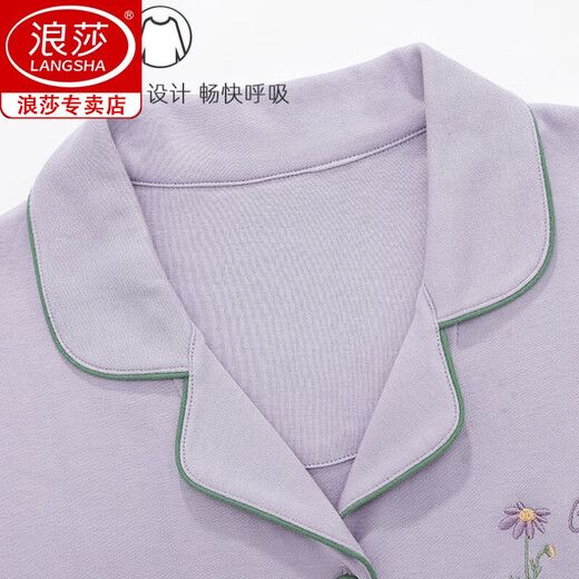 Langsha Pure Cotton Pyjamas für Frauen im Sommer kurzärmeligte Kumpelhosen für sommerliche Dünn-Strickjagd-Stil-Plus-Größe für Outdoor-Kleidung. Hochwertiger Baumwoll #9892 m [Empfohlen: 80-100jin [Jin ist gleich 0,5 kg]]