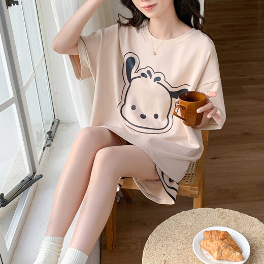 旭杉斯2025夏天新款睡衣女短袖短裤薄款宽松卡通可爱风少女居家服可外穿 679绿恐龙 M  建议80-90斤