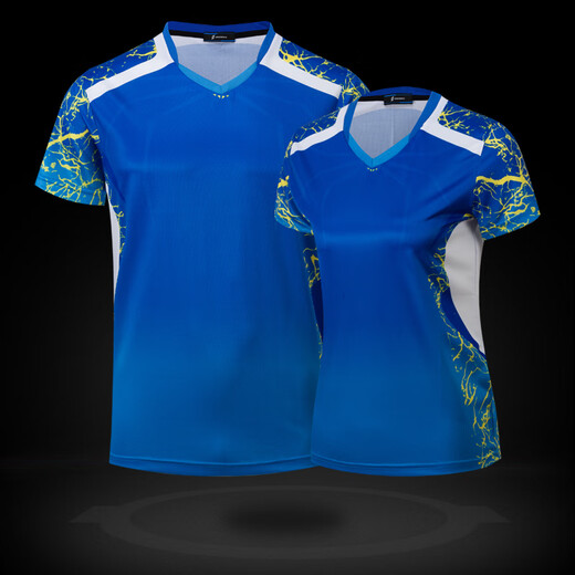 Group purchase custom table tennis uniform tops sports jerseys for men and women short-sleeved summer breathable badminton tops tennis club training uniform tops customized printing LOGO men A3887 blue M