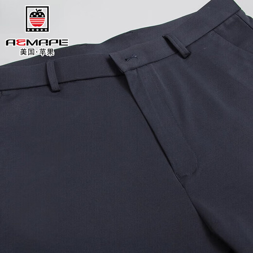 Aemape Apple Frühling und Sommer Neue Herren Freizeithose mittleren Alters im mittleren Alter, der gerade geschäftliche Hose formelle Elastizitätshose 9853 Marineblau [Sommerstil] 38 Taillenumfang 3 Fuß
