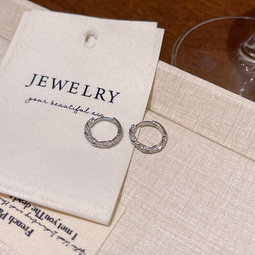 Bangboshi 925 silver needle ear piercing earrings for women, small earrings, simple earrings, earrings, earrings, high-end silver earrings, diamond-encrusted earrings