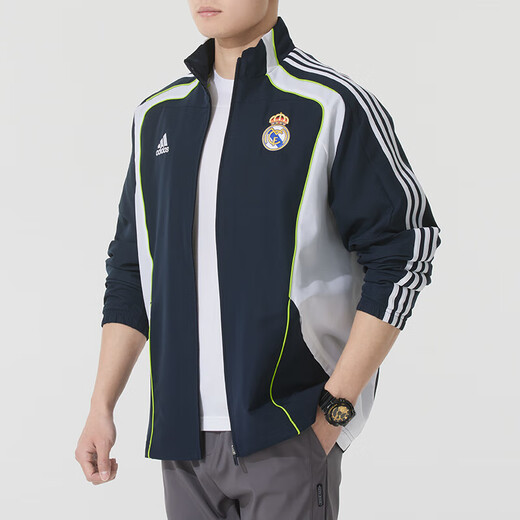 阿迪达斯 （adidas）官方舰店男装 2025夏新款运动服跑步健身训练服防风外套休闲夹克 JF2575/皇马主题 M