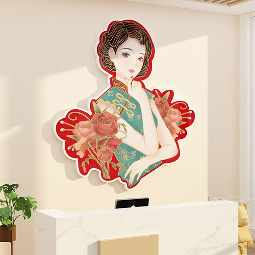 Yonghuan Internet Prominente Friseur Shop Wanddekoration Hängende Malerei Friseur Atmosphäre Layout Hintergrund Bild Poster Poster Schönheitssalon 15870 Nationaler Trend Frau-lk Board 5mm Bild Farbe klein
