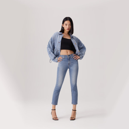Levi's Shopping Mall Ice Cool Series 25 Summer New Women's 724 High Waist Slim Straight Jeans 18883 000 27 (28)