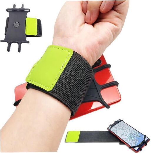 Junqisi Driving Sports Outdoor Elastic Arm Cover with Arm New Style Unisex Running Cycling Wrist Phone Holder Wrist Model Elegant Black (Worn on the Wrist)