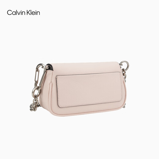Calvin Klein [Chinese Valentine's Gift] Shoulder Bag Chain Bag Letters Pin CK Women's Bag Crossbody Saddle Bag DH3240 PS2-Shell Powder OS
