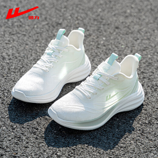 Huili Frauenschuhe und Turnschuhe für Frauen 2025 Sommer neu atmungsaktive lässige Nettoschuhe für Frauen weiches alleiniges Licht und vielseitig schockabsorbierende Laufschuhe weiß und grün [Dämpfend weicher Elastizität, leicht und atmungsaktiv] 38