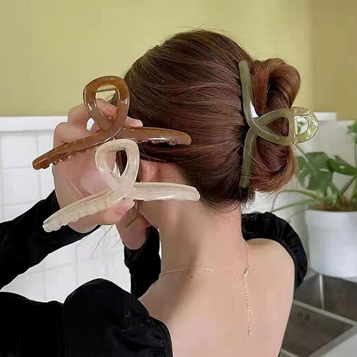 SAHANE Zuoyu 11CM cross jelly color hairpin back head grabber feminine style hairpin shark clip hairpin hair accessory jelly rice 11CM