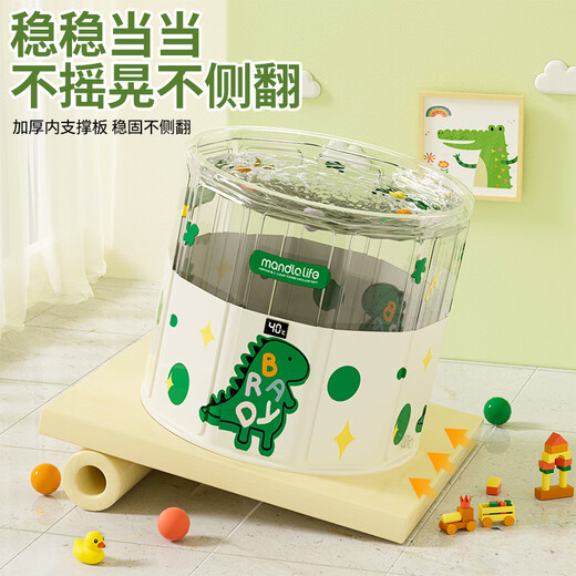 Benmai Baby Badewanne Schwimmeimer Haushalt Größere Badewanne kostenlose Installation Kinder Badewanne Baby Badeartefakt Kinder [keine Installation transparent] Grün + Schwimmhalsring