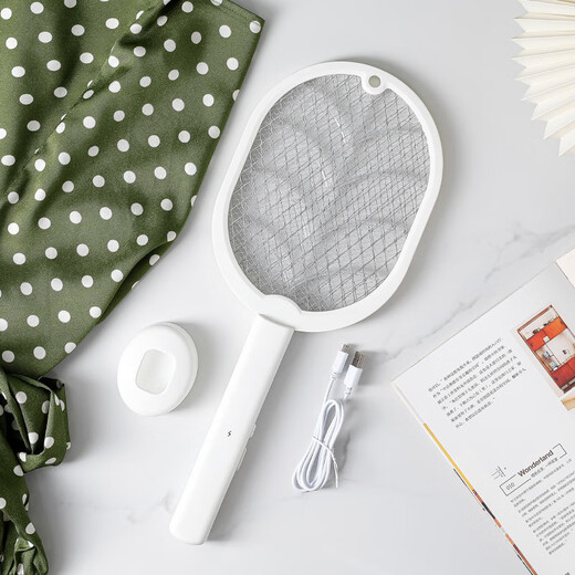 Midea 2-in-1 electric mosquito swatter distributor product, full support for returns and exchanges, activity auxiliary impulse, flower white (2-in-1)