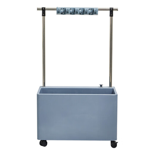 Xirui mobile mop pool new thickened plastic floor-standing rectangular household balcony outdoor courtyard starry sky gray 48cm mobile mop pool (one-click drainage)