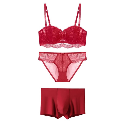 Miss Polly's zodiac year big red underwear set for women 2026, the year of the horse, gift for girls, practical and high-end 1. zodiac year underwear red set (with 2 pairs of horse year socks type A) 85C