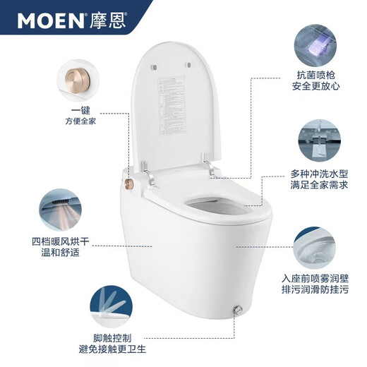 摩恩（MOEN）2025新款SW1781智能一体坐便器妇洗臀洗马桶低水压冲水脚控冲水SW 脚感控制/低水压SW1283CL/DL 400mm